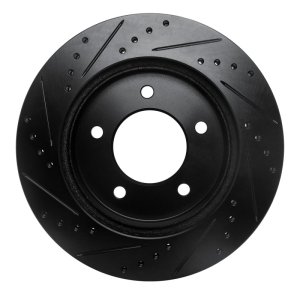 Ford F-150 Brake Rotor (1) - Front Right - R1 Concepts - Drilled & Slotted - Black - `97-`04